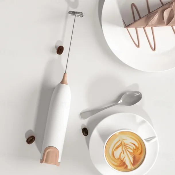 Electric Milk Frother Kitchen Drink Foamer Whisk Mixer Stirrer Coffee Cappuccino Creamer Whisk Frothy Blend Whisker Egg Beater, Without Battery