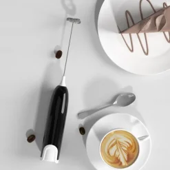 Electric Milk Frother Kitchen Drink Foamer Whisk Mixer Stirrer Coffee Cappuccino Creamer Whisk Frothy Blend Whisker Egg Beater, Without Battery