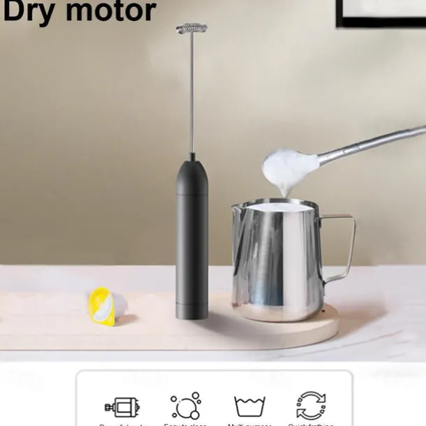Electric Milk Frother Kitchen Drink Foamer Whisk Mixer Stirrer Coffee Cappuccino Creamer Whisk Frothy Blend Whisker Egg Beater, Without Battery