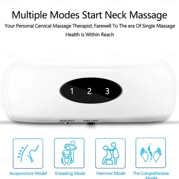 Electric Neck Massager & Pulse Back 6 Modes Power Control Far Infrared Heating Pain Relief Tool Health Care Relaxation Machine