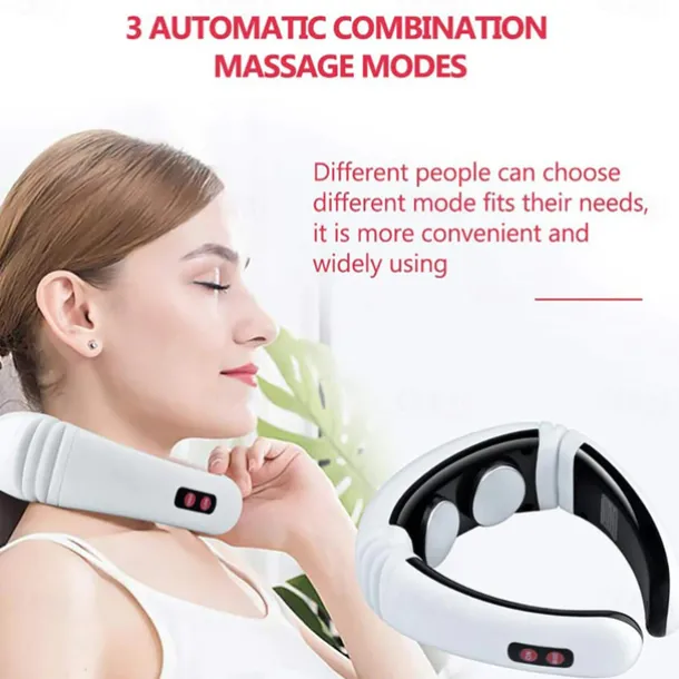 Electric Neck Massager & Pulse Back 6 Modes Power Control Far Infrared Heating Pain Relief Tool Health Care Relaxation Machine