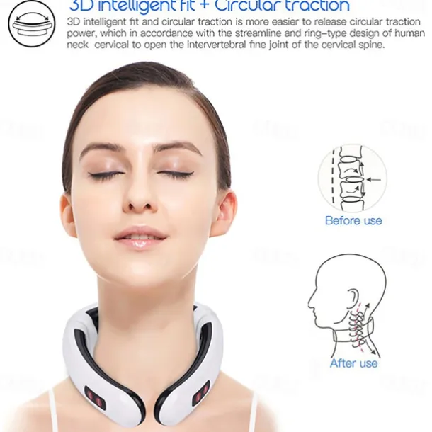 Electric Neck Massager & Pulse Back 6 Modes Power Control Far Infrared Heating Pain Relief Tool Health Care Relaxation Machine