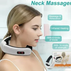 Electric Neck Massager & Pulse Back 6 Modes Power Control Far Infrared Heating Pain Relief Tool Health Care Relaxation Machine