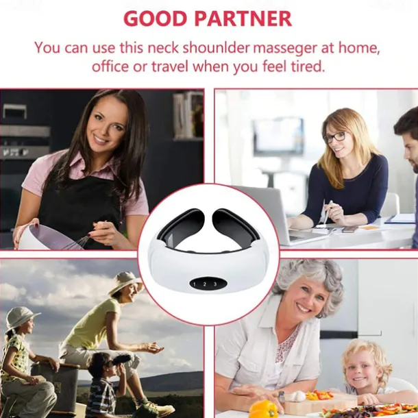 Electric Neck Massager & Pulse Back 6 Modes Power Control Far Infrared Heating Pain Relief Tool Health Care Relaxation Machine