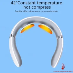 Electric Neck Massager Intelligent Pulse Massager Control Far Infrared Heating Pain Relief Health Care Physiotherapy Relaxation