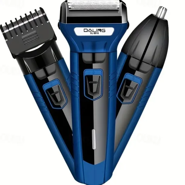 Electric Razor Trimmer For Men - 3 Replaceable Blade Heads -Wet & Dry Shave Ball Nose Body Hair Facial Shaver - Ideal Mens Gifts