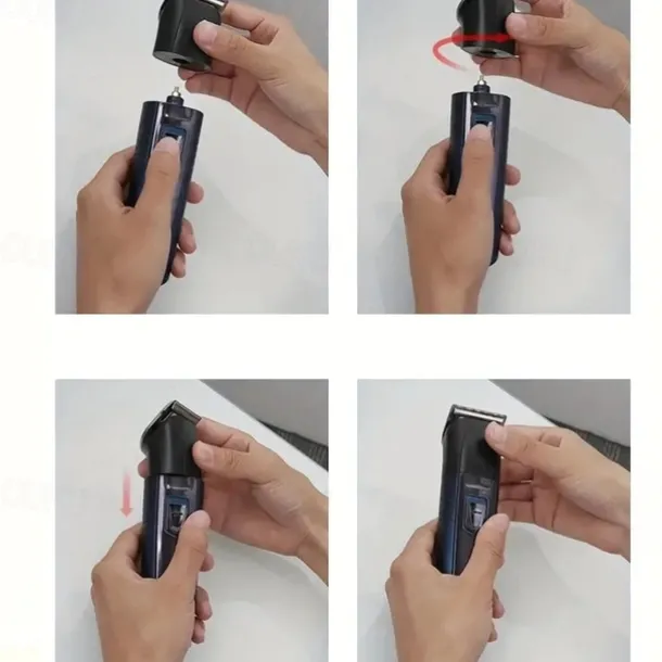 Electric Razor Trimmer For Men - 3 Replaceable Blade Heads -Wet & Dry Shave Ball Nose Body Hair Facial Shaver - Ideal Mens Gifts