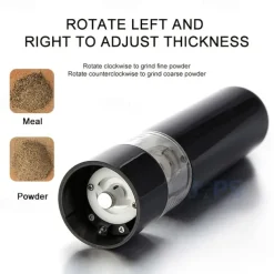 Electric Salt Pepper Grinders Stainless Steel Automatic Gravity Herb Spice Mill Automatic Pepper Grinder Battery Powered Electric Salt Grinder Adjustable Coarseness