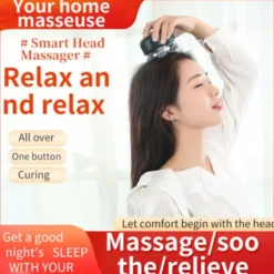 Electric Scalp Massager With Red Light and Vibration Heated Handheld Head Massager For Hair Growth Stress Relief Body Massage