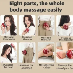 Electric Scalp Massager With Red Light and Vibration Heated Handheld Head Massager For Hair Growth Stress Relief Body Massage