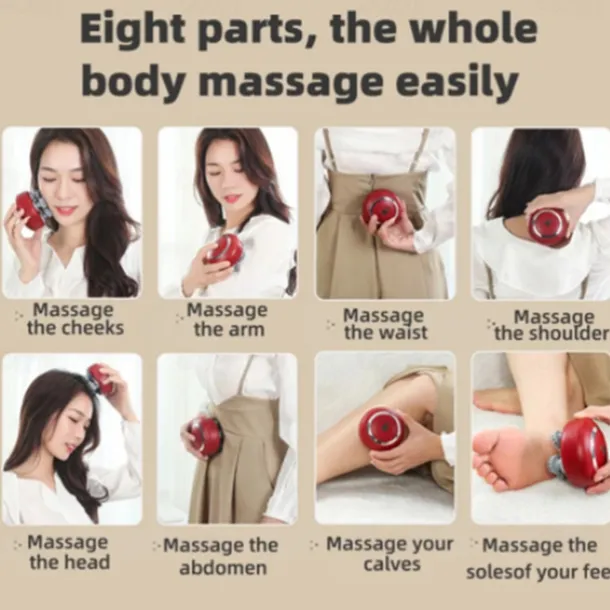 Electric Scalp Massager With Red Light and Vibration Heated Handheld Head Massager For Hair Growth Stress Relief Body Massage