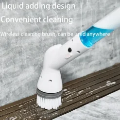 Electric Spin Scrubber With 5/6 Replaceable Brush Head Power Cordless Bathroom Scrubber With Adjustable Long Handle Rechargeable Shower Scrubber Bathroom Kitchen Bathtub Tile Shower Car Cleaning