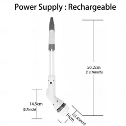 Electric Spin Scrubber With 5/6 Replaceable Brush Head Power Cordless Bathroom Scrubber With Adjustable Long Handle Rechargeable Shower Scrubber Bathroom Kitchen Bathtub Tile Shower Car Cleaning