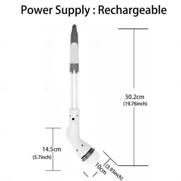 Electric Spin Scrubber With 5/6 Replaceable Brush Head Power Cordless Bathroom Scrubber With Adjustable Long Handle Rechargeable Shower Scrubber Bathroom Kitchen Bathtub Tile Shower Car Cleaning