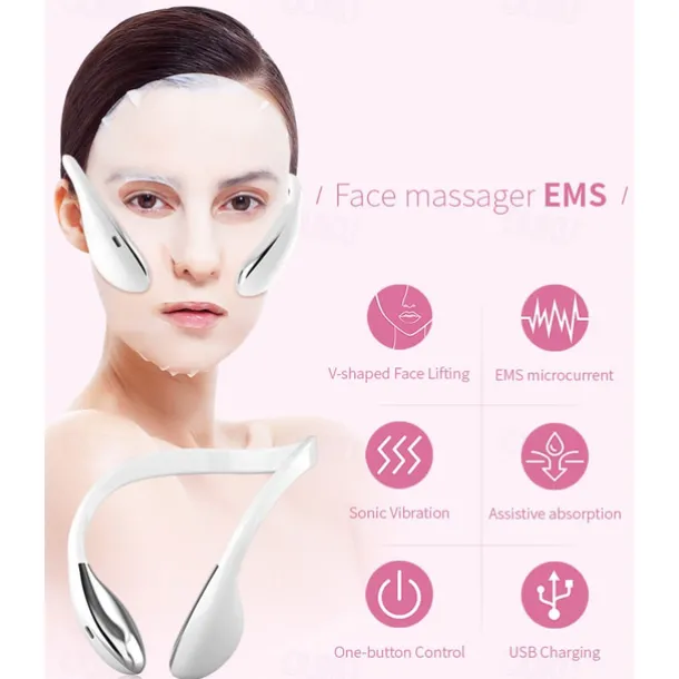 Electric V Face Lifting Double Chin Reducer Lifting Facial Slimming Shaping Microcurrent Led Light Devices Neck Massager Lift