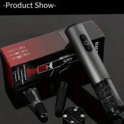 Electric Wine Bottle Opener Set with Foil Cutter Aerator and Vacuum Preserver - Effortlessly Open and Preserve Your Favorite Wines