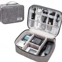 Electronics Organizer, Travel Universal Cable Organizer Bag, Waterproof Electronics Accessories Storage Cases, Storage Organizer For Cable, Charger, Phone, USB, SD Card, Hard Drives, Power Bank, Cords