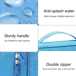 Electronics Organizer, Travel Universal Cable Organizer Bag, Waterproof Electronics Accessories Storage Cases, Storage Organizer For Cable, Charger, Phone, USB, SD Card, Hard Drives, Power Bank, Cords