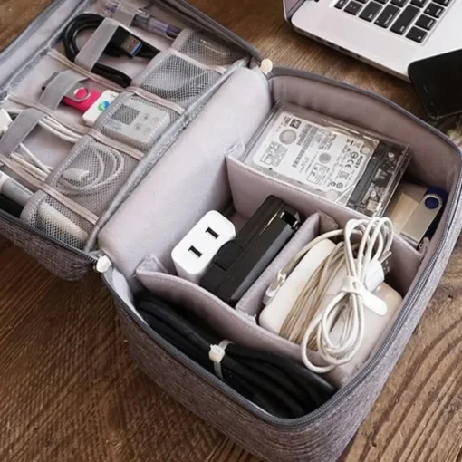 Electronics Organizer, Travel Universal Cable Organizer Bag, Waterproof Electronics Accessories Storage Cases, Storage Organizer For Cable, Charger, Phone, USB, SD Card, Hard Drives, Power Bank, Cords