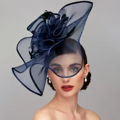 Elegant & Luxurious Feather Linen Rayon Kentucky Hat Fascinators Headpiece with Feather Floral Flower 1PC Melbourne Cup Wedding Horse Race Ladies Day Headpiece dress Race Day Dress