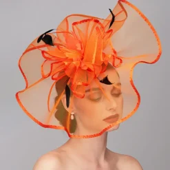 Elegant & Luxurious Feather Linen Rayon Kentucky Hat Fascinators Headpiece with Feather Floral Flower 1PC Melbourne Cup Wedding Horse Race Ladies Day Headpiece dress Race Day Dress