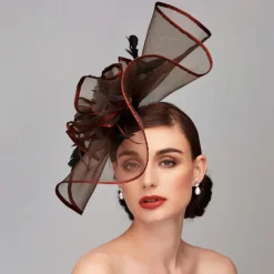 Elegant & Luxurious Feather Linen Rayon Kentucky Hat Fascinators Headpiece with Feather Floral Flower 1PC Melbourne Cup Wedding Horse Race Ladies Day Headpiece dress Race Day Dress