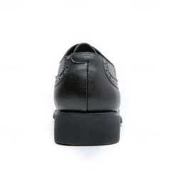 Elegant Brown Faux Leather Dress Shoes with Brogue Detailing for Professional and Business Settings