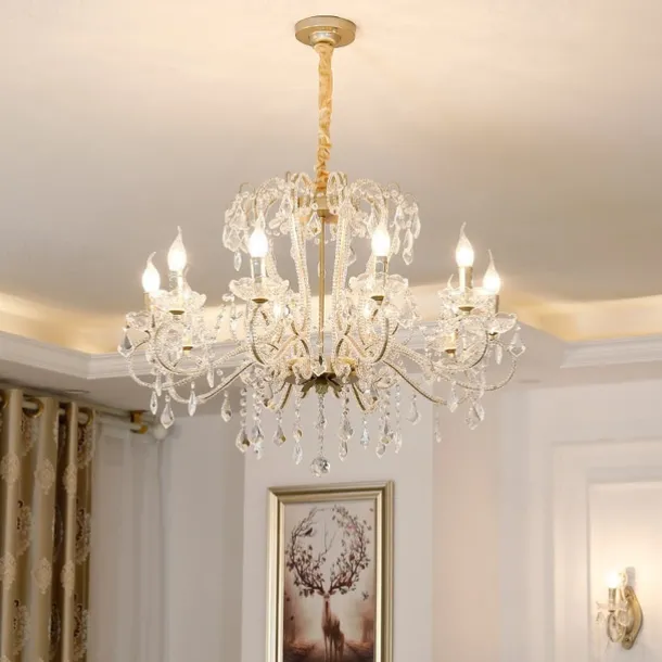 Elegant Candle Crystals Chandeliers Modern Crystal Chandelier Chandeliers Pendant Ceiling Light Fixture Island Chandelier