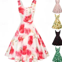 Elegant Classical 1950s Dress A-Line Fancy Dress Women's Valentine's Day Event / Party Date Tea Party Adults' Dress Spring & Summer