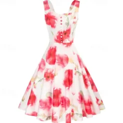 Elegant Classical 1950s Dress A-Line Fancy Dress Women's Valentine's Day Event / Party Date Tea Party Adults' Dress Spring & Summer