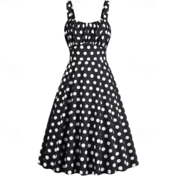 Elegant Classical 1950s Dress Polka Dot A-Line Fancy Dress Women's Valentine's Day Event / Party Date Tea Party Adults' Dress Spring & Summer