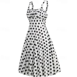Elegant Classical 1950s Dress Polka Dot A-Line Fancy Dress Women's Valentine's Day Event / Party Date Tea Party Adults' Dress Spring & Summer