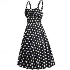 Elegant Classical 1950s Dress Polka Dot A-Line Fancy Dress Women's Valentine's Day Event / Party Date Tea Party Adults' Dress Spring & Summer