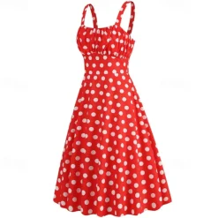 Elegant Classical 1950s Dress Polka Dot A-Line Fancy Dress Women's Valentine's Day Event / Party Date Tea Party Adults' Dress Spring & Summer