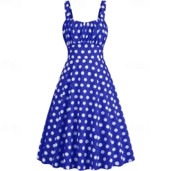 Elegant Classical 1950s Dress Polka Dot A-Line Fancy Dress Women's Valentine's Day Event / Party Date Tea Party Adults' Dress Spring & Summer