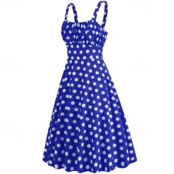 Elegant Classical 1950s Dress Polka Dot A-Line Fancy Dress Women's Valentine's Day Event / Party Date Tea Party Adults' Dress Spring & Summer