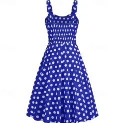 Elegant Classical 1950s Dress Polka Dot A-Line Fancy Dress Women's Valentine's Day Event / Party Date Tea Party Adults' Dress Spring & Summer