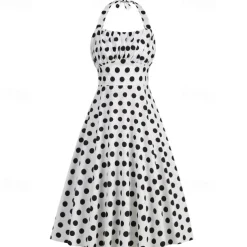 Elegant Classical 1950s Dress Polka Dot A-Line Fancy Dress Women's Valentine's Day Event / Party Date Tea Party Adults' Dress Spring & Summer