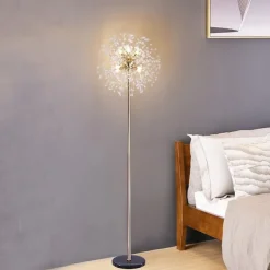 Elegant Floor Lamp Dandelion Floor Lamp Luxury Bedroom Bedside Lamp Vertical Living Room Study Marble Lamps Modern Reading Light