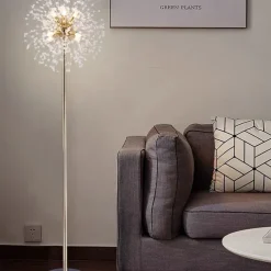 Elegant Floor Lamp Dandelion Floor Lamp Luxury Bedroom Bedside Lamp Vertical Living Room Study Marble Lamps Modern Reading Light