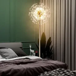 Elegant Floor Lamp Dandelion Floor Lamp Luxury Bedroom Bedside Lamp Vertical Living Room Study Marble Lamps Modern Reading Light