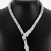 Elegant Gold Snake Necklace for Women – Rhinestone-Encrusted Statement Jewelry with Serpentine Design for Special Occasions and Parties
