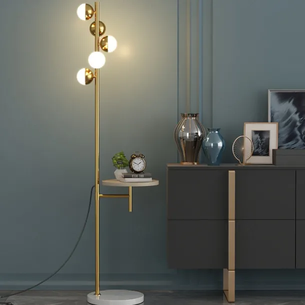 Elegant LED Floor Lamp Nordic Loft Golden Metal Living Room Sofa Standing Lamp Hotel Bedroom Deco Lights Bedside Desk Lamp