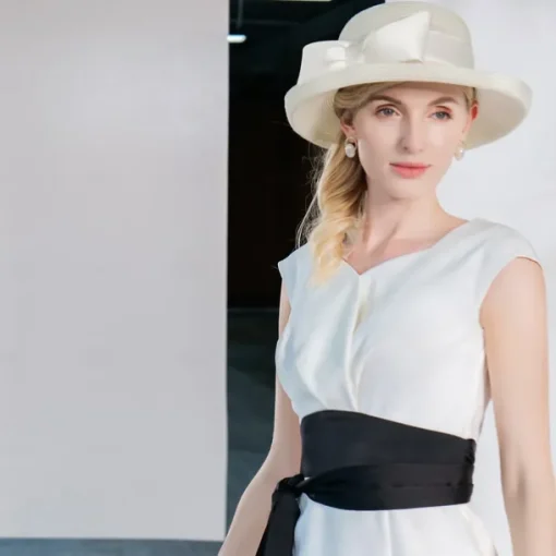 Elegant Princess Polyester Hats with Bow(s) / Flower / Pure Color 1PC Party / Evening / Tea Party / Melbourne Cup Headpiece