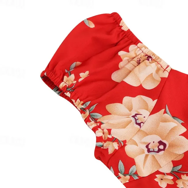 Elegant 1950s Vintage Inspired Knee Length Dress A-Line Dress Tea Dress Flower / Floral A-Line Fancy Dress Women's Christmas Carnival New Year Homecoming Daily Wear Bachelorette Party Adults'