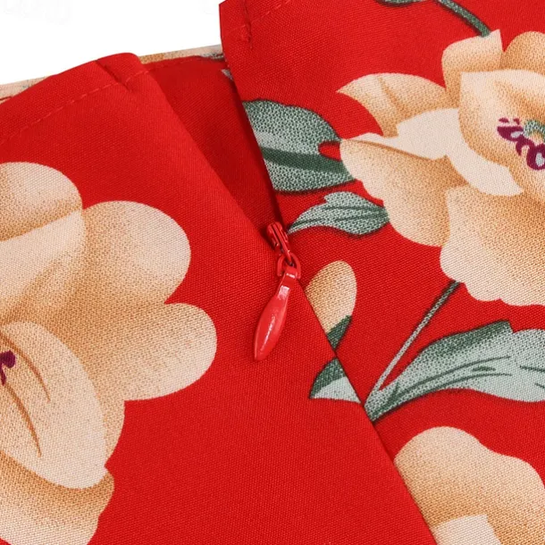 Elegant 1950s Vintage Inspired Knee Length Dress A-Line Dress Tea Dress Flower / Floral A-Line Fancy Dress Women's Christmas Carnival New Year Homecoming Daily Wear Bachelorette Party Adults'