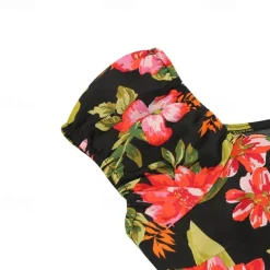 Elegant 1950s Vintage Inspired Knee Length Dress A-Line Dress Tea Dress Flower / Floral A-Line Fancy Dress Women's Christmas Carnival New Year Homecoming Daily Wear Bachelorette Party Adults'