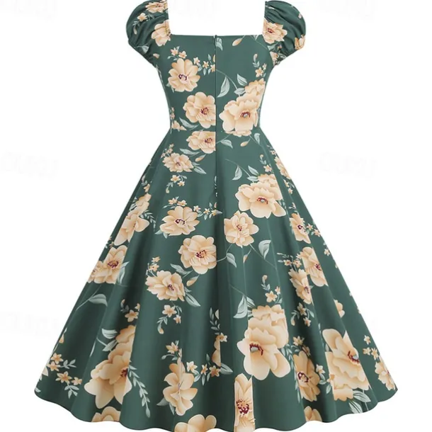 Elegant 1950s Vintage Inspired Knee Length Dress A-Line Dress Tea Dress Flower / Floral A-Line Fancy Dress Women's Christmas Carnival New Year Homecoming Daily Wear Bachelorette Party Adults'