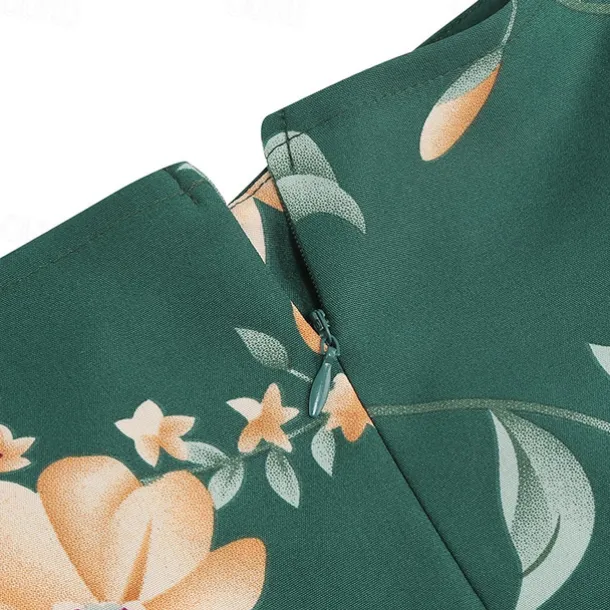 Elegant 1950s Vintage Inspired Knee Length Dress A-Line Dress Tea Dress Flower / Floral A-Line Fancy Dress Women's Christmas Carnival New Year Homecoming Daily Wear Bachelorette Party Adults'