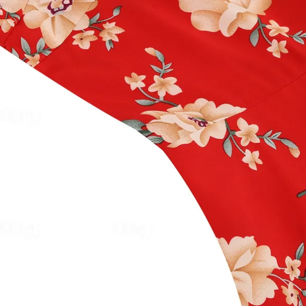 Elegant 1950s Vintage Inspired Knee Length Dress A-Line Dress Tea Dress Flower / Floral A-Line Fancy Dress Women's Christmas Carnival New Year Homecoming Daily Wear Bachelorette Party Adults'